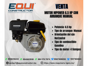 Motor Mpower 6.5 hp manual en Venta 