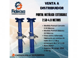 Puntal Metálico Extensible 2.50-4.0 metros Colima