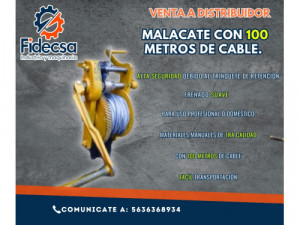 Malacate con 100 Metros de Cable