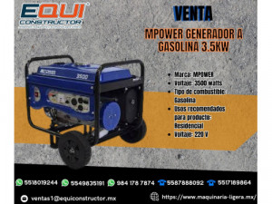 Venta Mpower Generador a gasolina 3.5kw!!