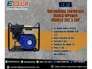 Motobomba centrifuga mpower 2x2-5.5hp