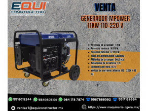 con Generador Mpower 11 kw 110-220v