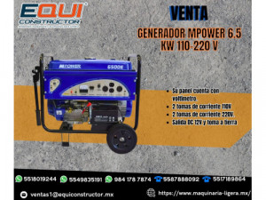 el Generador Mpower 6.5 KW 110-220 V 