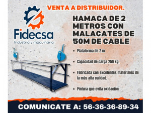 en venta Hamaca de 2 mts con malacates de 50 m de cable