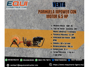 EDOMEX Parihuela Mpower con motor 6.5hp