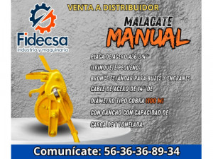 Malacate Manual, en venta 