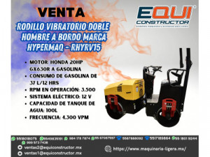 Rodillo Vibratorio Doble Hombre a Bordo Marca HYPERMAQ-...