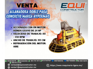 CDMX Allanadora Doble para Concreto Marca Hypermaq