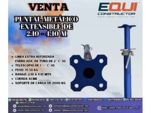 Puntal Metálico Extensible (2.10-4.10m) Sinaloa  