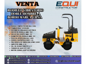 Venta de Rodillo Vibratorio Doble Cipsa (Durango)