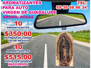 AROMATIZANTES PARA AUTO DE LA VIRGEN DE GUADALUPE